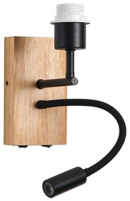 Brilagi - LED Elastyczny kinkiet NUBILA WOOD 1xE27/25W/230V + LED/3W dąb/czarny