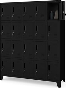 Szafa BHP 20-skrytkowa 136x45x172 cm Robert, czarna