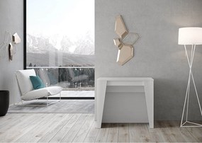 Konsola rozkładana 90x48/296 cm Bakari frassino biała