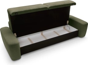 Masseno Sofa VEO z funkcją spania i pojemnikiem na pościel, Rozkładana sofa - Zielony, RAVEN 78