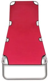 Składany leżak ogrodowy czerwony N2-G10
