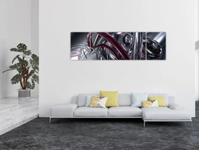 Obraz szarej abstrakcji (170x50 cm)