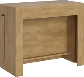 Konsola rozkładana 90x42/302 cm Evolve Dąb naturalny wewnętrzne przedłużenia