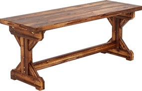 Outsunny 2-osobowa ławka ogrodowa odporna na warunki atmosferyczne ławka z drewna ławka parkowa z podstawą X 240kg nośność 114 x 40 x 46 cm zwęglony | Aosom PL