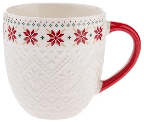 Biały porcelanowy kubek ze świątecznym motywem 630 ml Knitting – Dakls