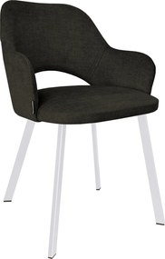 Krzesło Milano tkanina Vogue noga metalowa : Kolor nogi - Biały profil, Kolor tkaniny - VOGUE - VOGUE 17, Typ siedziska - Siedzisko stałe