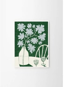 Plakat 30x40 cm Blue Flowers &amp; Red Wine – The Poster Club