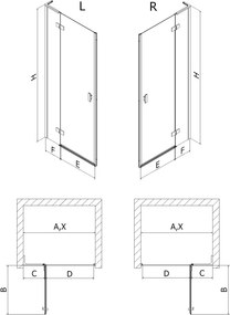 Mexen Mist-H L drzwi prysznicowe uchylne prawe 90 cm, transparent, chrom - 8A5L-090-000-01-00-P