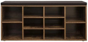 Szafka na buty z ławką TAYLOR 104x30x48 cm, brąz rustykalny