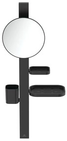 Lustro z półką/z wieszakiem ścienne ø 20,5 cm ALU+ – Ideal Standard