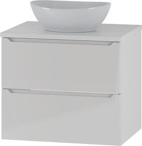 Biały Zestaw do Łazienki 60cm Szafka z Blatem Umywalka Etna