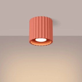 Plafon AURA 1 brzoskwiniowy GU10 ryflowany SOLLUX  LIGHTING