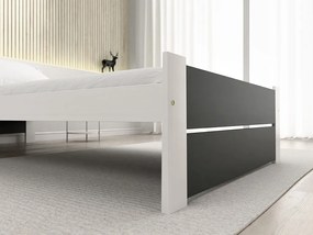 Łóżko IKAROS DOUBLE 90 x 200 cm, antracyt/biały Stelaż: Bez stelaża, Materac: Bez materaca