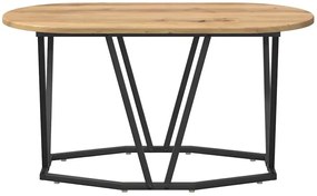 Nowoczesny stolik kawowy owalny metalowy dąb rzemieślniczy H3-T43