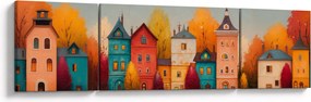 Obraz - Jesienna wieś (170x50 cm)