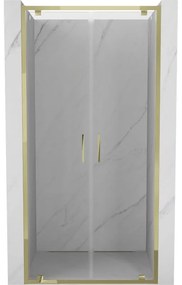 Mexen Exo drzwi prysznicowe podwójne uchylne 120 cm, transparent, złote - 8182-120-000-50-00