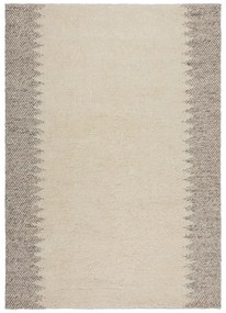 Kremowy dywan z mieszanki wełny tkany ręcznie 80x150 cm Minerals Border – Flair Rugs