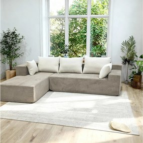 Coco Living Sofa do salonu Luna 3-osobowa – piaskowy biały lewa