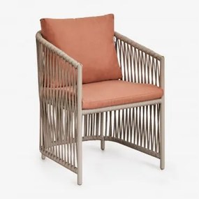 Fotel Ogrodowy Sophie Z Podłokietnikami Z Aluminium I Plecionej Liny Chocolate & Blk Frame - Mokka Brąz - Sklum
