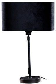 Lampa stołowa czarna z owalnym aksamitnym abażurem, 35 cm - Parte Nowoczesny Oswietlenie wewnetrzne