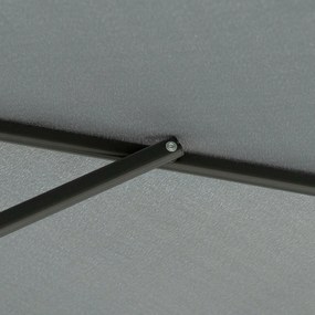 Outsunny Wiszący parasol Ø293 cm z bocznym uchwytem, krzyżową podstawą, wiatroodporny, wodoodporny, ciemnoszary | Aosom PL