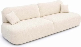 Sofa AVERIO Rozkładana Dwuosobowa Kremowa Boucle Nowoczesna