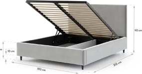 Kremowe welurowe łóżko dwuosobowe na nóżkach 180x200 25 kolorów E0-C58