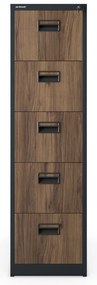Metalowa szafa kartotekowa SARA V5, 460 x 1630 x 620 mm, Eco Design: antracytowa/ orzech