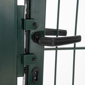 HOMCOM brama ogrodowa drzwi ogrodowe brama ogrodzeniowa brama podwórkowa wykonana ze stali klamka zamek i klucze 97 x 150 cm zielony zero
