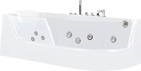Przeszklona biała wanna z hydromasażem ARIA - 1-osobowa - 263 l - 80 x170 x57 cm