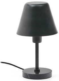 Ciemnozielona/czarna marmurowa lampa stołowa z metalowym kloszem (wysokość 32 cm) Calina – Kave Home