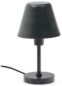 Ciemnozielona/czarna marmurowa lampa stołowa z metalowym kloszem (wysokość 32 cm) Calina – Kave Home