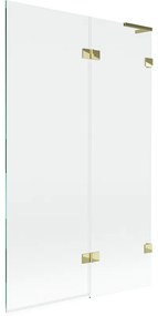 Mexen Lunar L parawan nawannowy 2-skrzydłowy prawy 110 x 150 cm, transparent, złoty - 897L-110-100-50-00-P