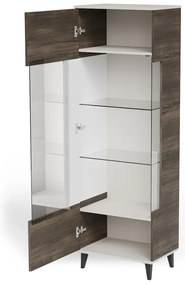 Witryna wysoka RANDOM 2 W-1 60cm orzech/kaszmirowa HALMAR