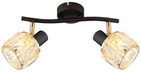 Lampa sufitowa w czarno-złotym kolorze ze szklanym kloszem 28x9 cm Dubai – Candellux Lighting