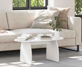 Biały owalny stolik kawowy z drewna R3-P25