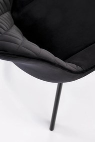Krzesło tapicerowane K520 VELVET czarne obracane HALMAR