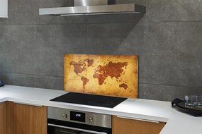 Panel nad Blat Kuchenny Stara Brązowa Mapa Świata
