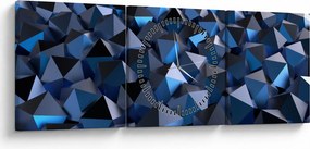 Obraz abstrakcji (z zegarem) (90x30 cm)