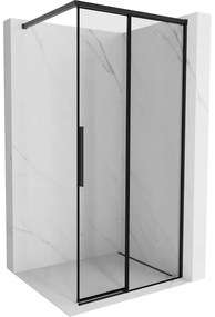 Mexen Rox ścianka prysznicowa Walk-in prawa 70 x 200 cm, czarna ramka 8 mm, czarna - 8C2-070-003-70-70-P