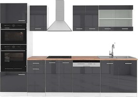 Aneks kuchenny antracytowy wysoki połysk/biały 300x60x81.6 r-line