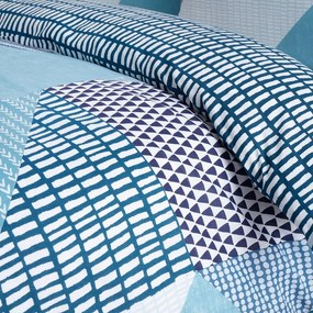 Zielononiebieska pościel dwuosobowa 230x220 cm Larsson Geo – Catherine Lansfield