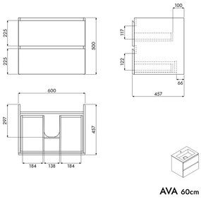 Szafka podumywalkowa AVA 60 cm