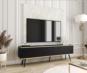 Szafka RTV KARL 3D 175cm wisząca/stojąca czarny mat  PIASKI Meble