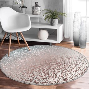 Szaro-miedziany okrągły dywan odpowiedni do prania i robotów sprzątających ø 80 cm Comfort – Mila Home