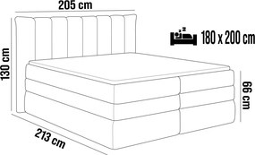 Łóżko Kontynentalne AMBER 180 Box spring 2 x pojemnik WERSAL