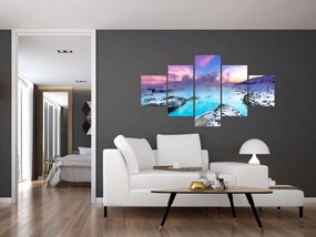 Obraz - Błękitna laguna na Islandii (125x70 cm)