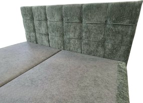 Tapicerowane łóżko kontynentalne DIRELIS VIBE 140x200 cm ciemnozielone Materac: Materac sprężynowy Bonell