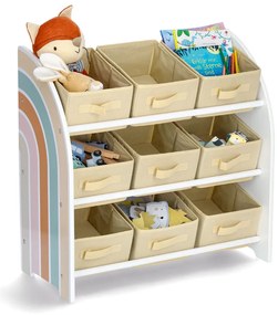 Regał dla dzieci z tekstylnymi pudełkami RAINBOW, MDF