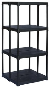 Regał plastikowy TEMPO, 1330x600x585 mm, 4 półki